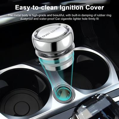Car Igniter Dust Plug Waterproof Shockproof Alloy Car Charging Port Dust Decorative Cover Compatible with Most Vehicles Car Dust Cap