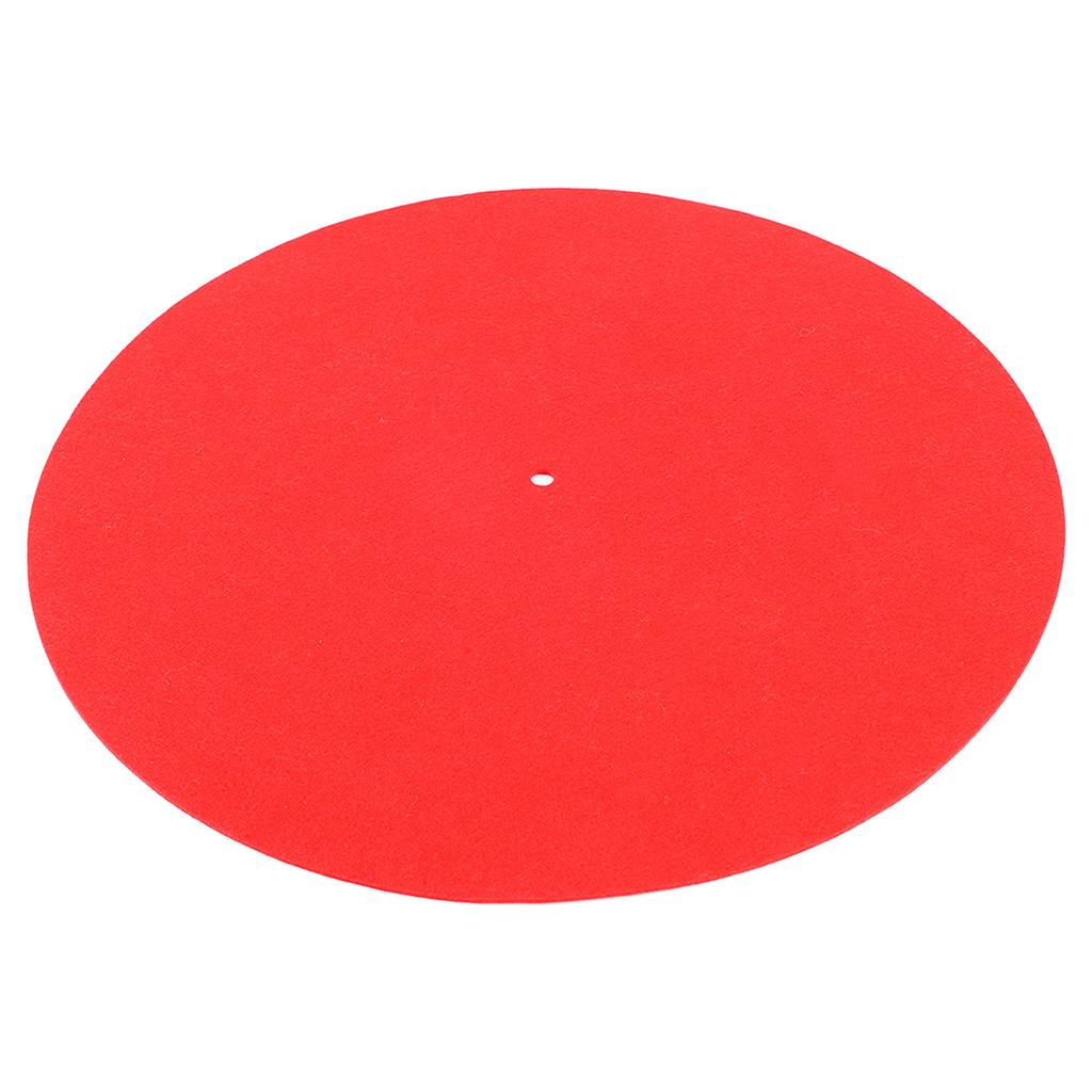 Phonograph Wool Pad Antiskid Shockproof Turntable Red Mat for Record Players 30cm