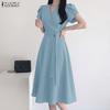 Summer Casual V-neck Short Sleeve Slim Women Dress