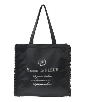 Sac Cabas Carré à Volants en Satin Maison de Fleur pour Femme, Noir, 08000881100