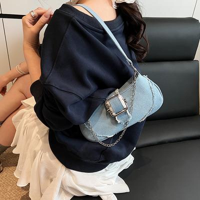 Underarm Bag Women's  New Line Casual Fashion Denim Shoulder Bag Small Bag
