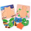 Baby High Quality 3D Wooden Puzzles Educational Cartoon Animals Early Learning Intelligence Puzzle Game Toys For Children