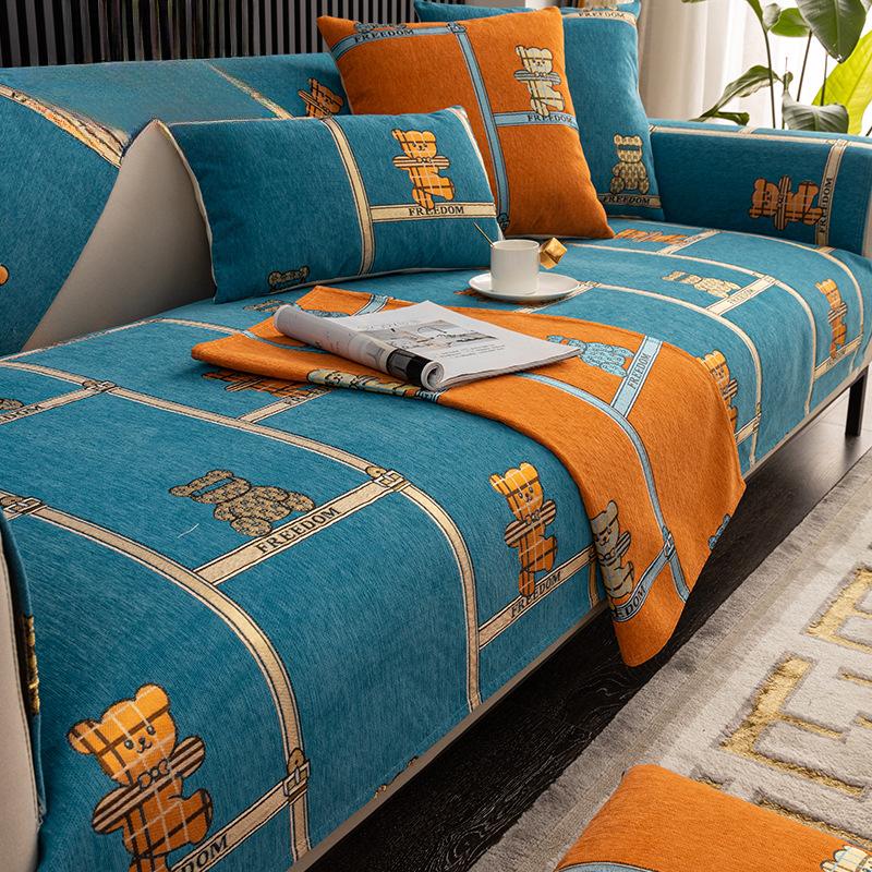 Chenille Sofa Cushion Light Luxury Modern High-End Four Seasons Universal Non-Slip Sofa Cover Towel Simple Cushion Cover Towel