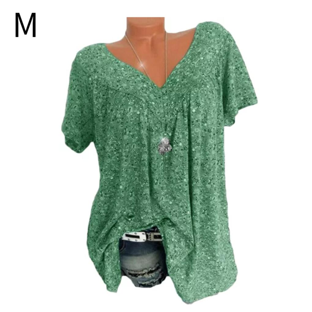 Women T-shirt V Neck Short Sleeve Top Printed Casual Summer T Shirt