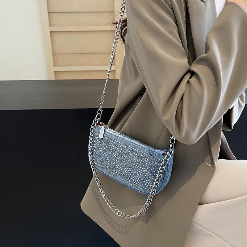 

Сумки через плечо с цепочкой из денима, дизайнерские универсальные женские маленькие сумки через плечо, модные новые роскошные сумки высокого качества