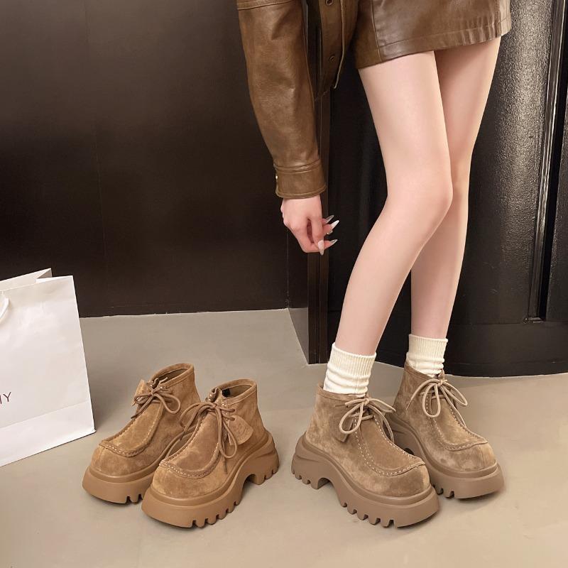 Fashion Ankle Boots for Women High Heels Lace Up Fashion Shoes Platform Casual Sport Boots 2025 Winter New Designer Chelsea Boots
