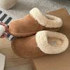 Mao Mao shoes women's warm wool snow boots women's shoes bag head small potato lazy one pedal 2025 thick-soled slippers