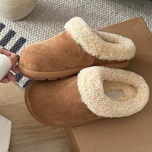 Mao Mao Shoes Women's Warm Wool Snow Boots Women's Shoes Bag Head Small Potato Lazy One Pedal 2025 Thick-soled Slippers