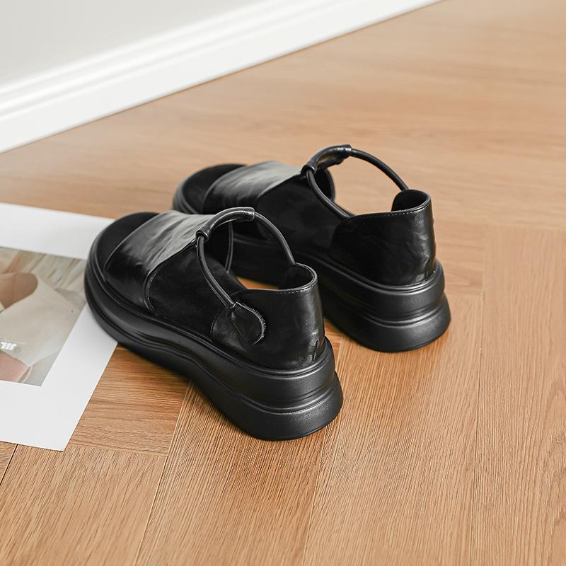 Spot retro casual hollow muffin platform sandals women's fashion summer new versatile small Roman shoes slippers