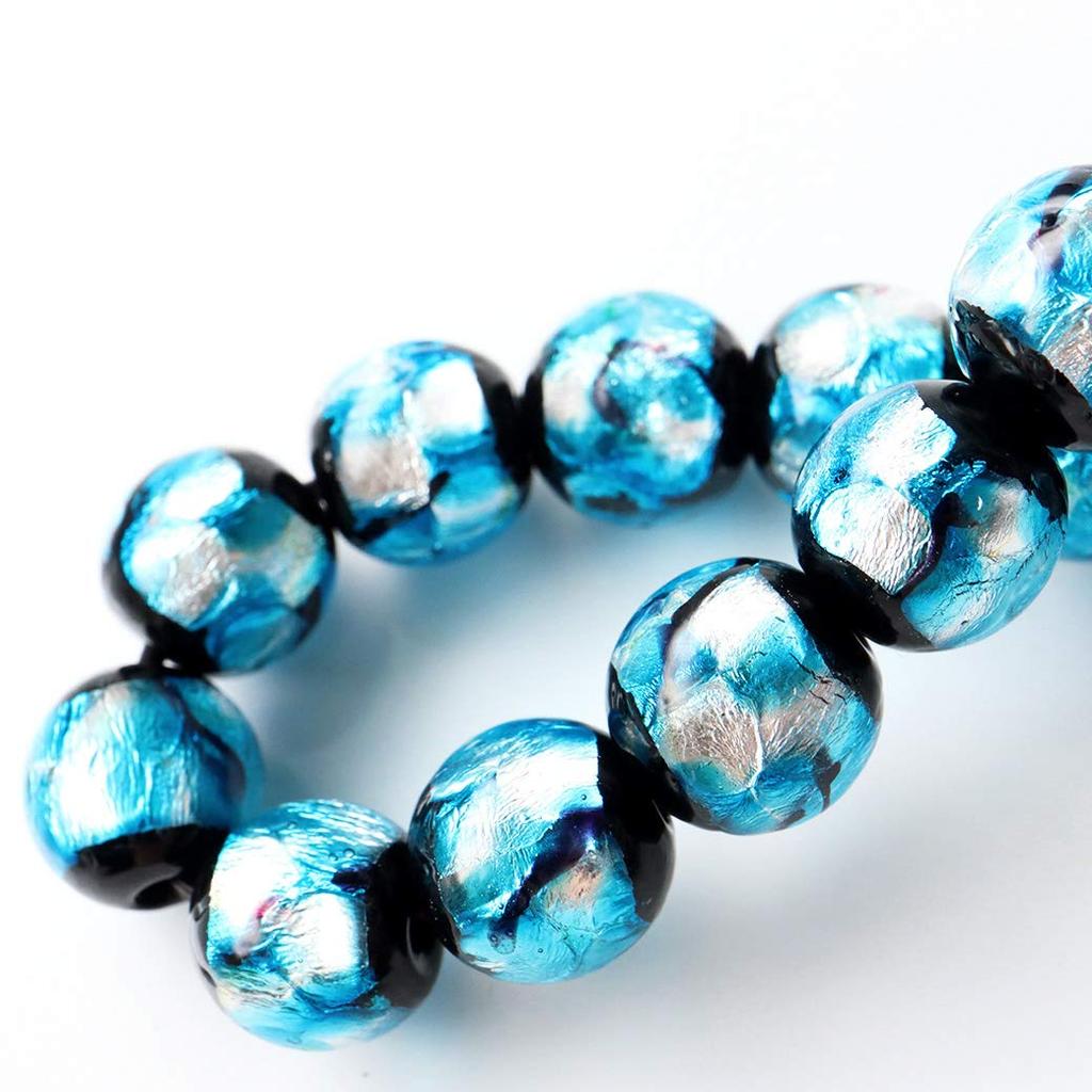 Firefly Glass Bracelet 12mm Light Blue Light Blue Dragonfly Ball Okinawa Souvenir [GOLD STONE]