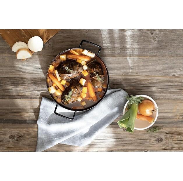 Wok Pan Riess Enamelled with Glass Lid 36 Cm (0385-022)