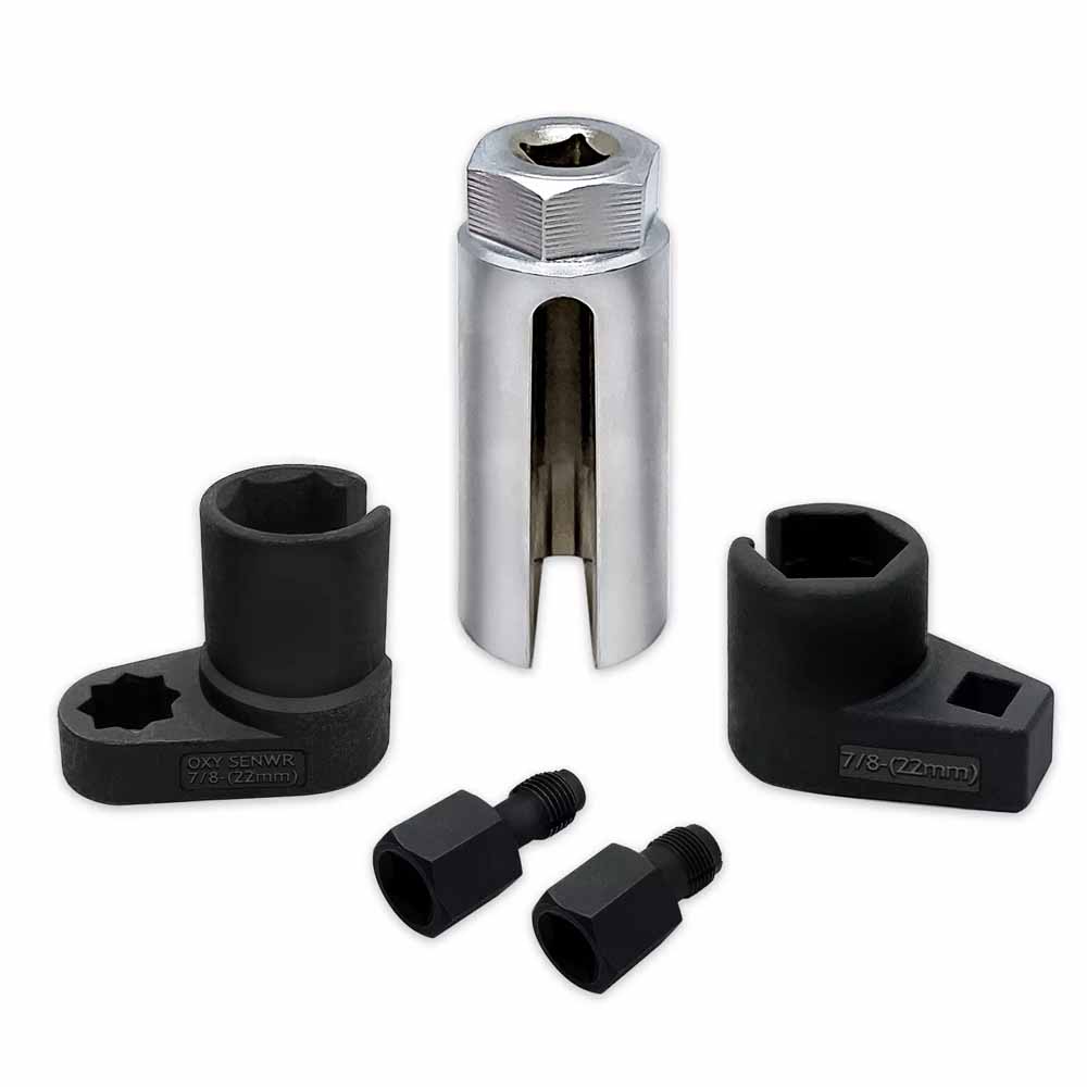 5pcs Oxygen Sensor Socket Wrench Kit 22mm 1/2"&3/8" Drive Removal Lambda Installation Repair Tool Automotive Parts Accessories