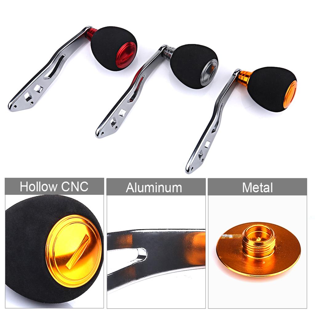 3 Colors Aluminum Knobs Fishing Reel Handle for Baitcasting Tackle Tools (Gold)