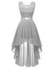 2024 Elegant Lace Patchwork Wide Hem Chiffon Banquet Gown