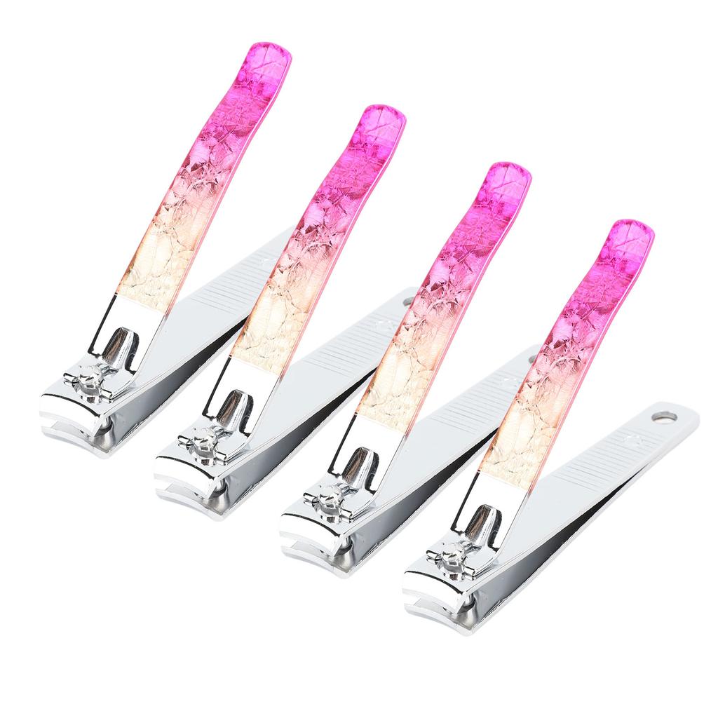4pcs Nail Clippers Electroplating Stainless Steel Fingernail Clippers Comfortable Grip Toenail Clipp