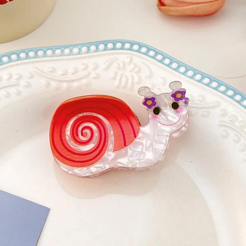 1pc Creative Snail Caterpillars Silkworm Grip Clip,cute Animal Acetate Hairpin Fun Pan Hair Shark Clip