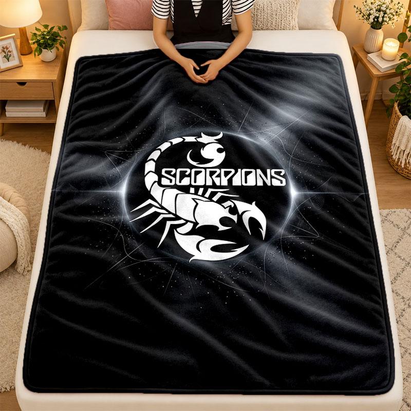 Flannel BlanketScorpions Warm Soft Throw Blanket for Indoor Sofa Bed Living Room Use