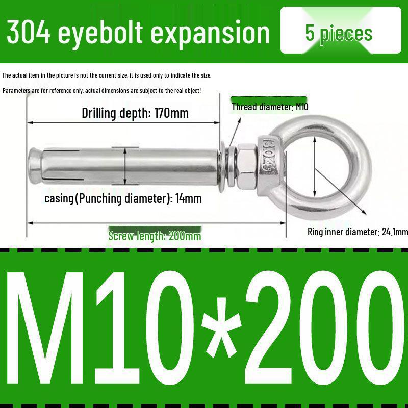 Stainless Steel 304 Eyebolt Expansion Nail with Fixing Loop
