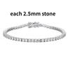 Smyoue 2-6.5mm Real Moissanite Tennis Bracelet for Women Christmas Gift Platinum Plated 100% 925 Silver Wedding Jewelry