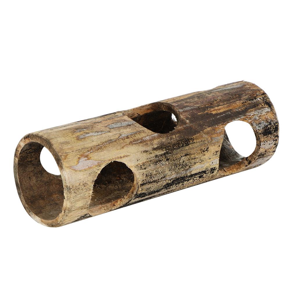 Pet Hamster Bamboo Tunnel Tube Shape Toy for Playing Tooth Grinding(M)