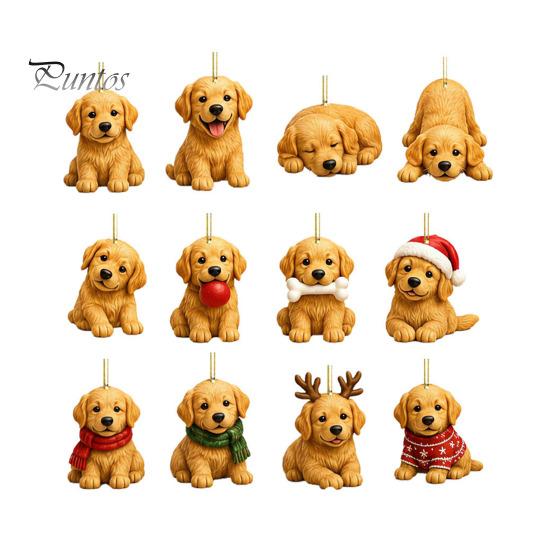Christmas Advent Calendar Dog 2026, 24 Days Countdown with Pcs Tree Hanging Charms 2D Acrylic Cute Pendants, Lovers Gift for Holiday Decor Gifts