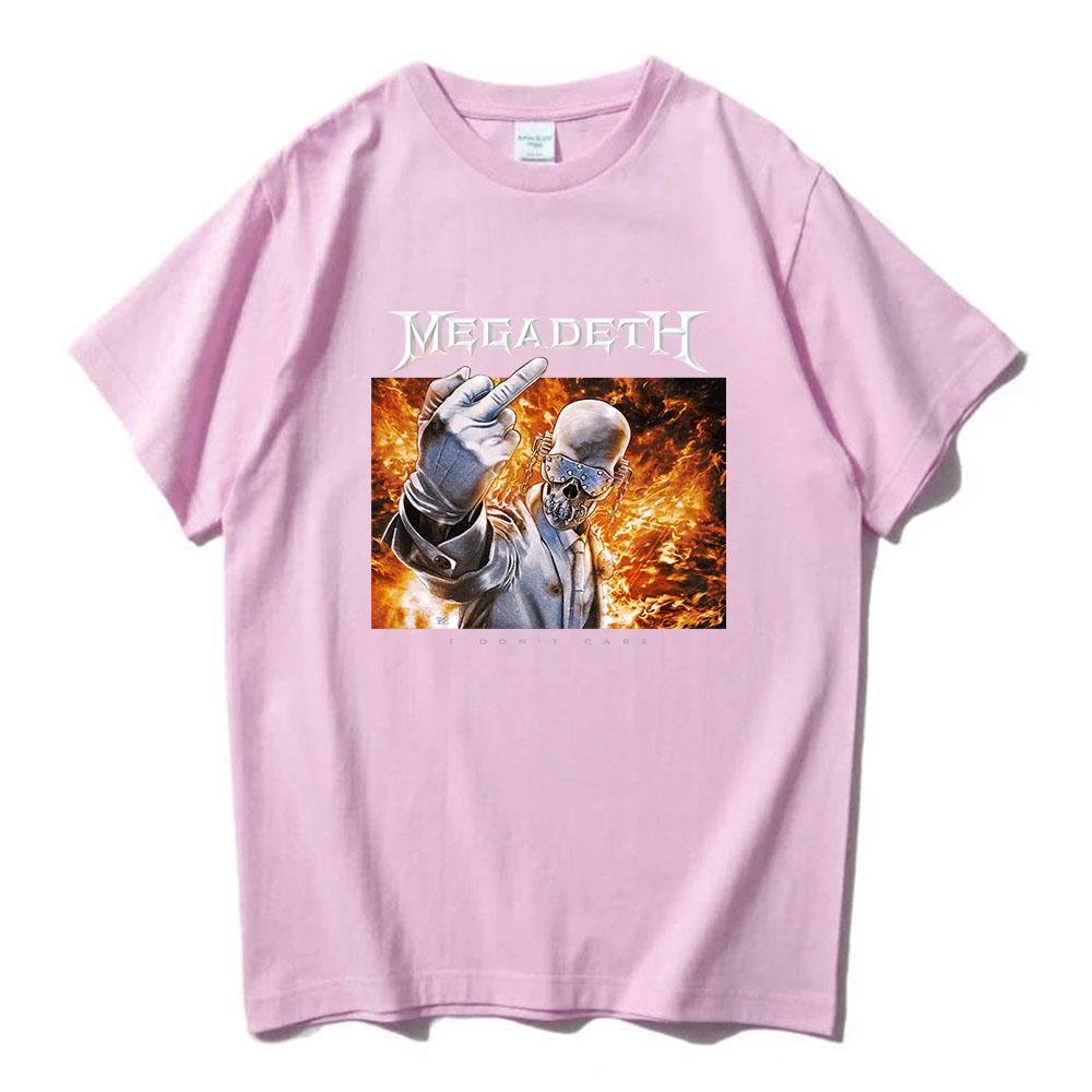 Megadeth I Don't Care Graphic Merch Tees O-neck Summer Short Sleeve T-shirt Unisex Streetwear Hip Hop Heavy Mental Tshirts