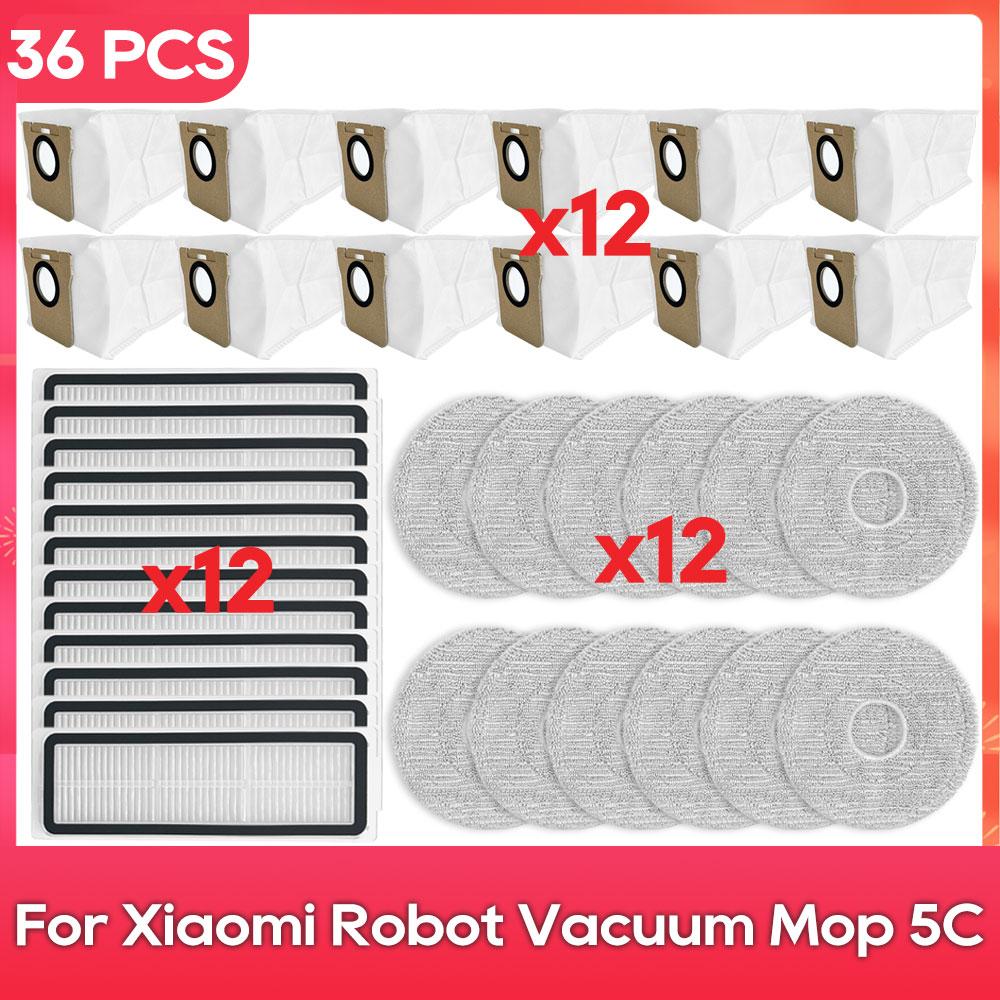 Fit For ( Xiaomi Robot Vacuum Mop 5C / OV42CN ) Main Side Brush Filter Mop Dust Bag Robot Vacuum Cleaner Part Accessories