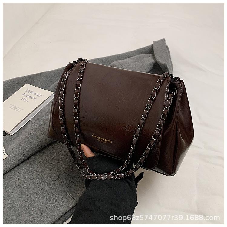 Casual retro niche bag women's 2025 new women's bag autumn and winter popular versatile chain messenger bag shoulder bag women