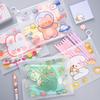 10 Large-capacity Cartoon Animal Square Zipper File Bags Set Pencil Organizer