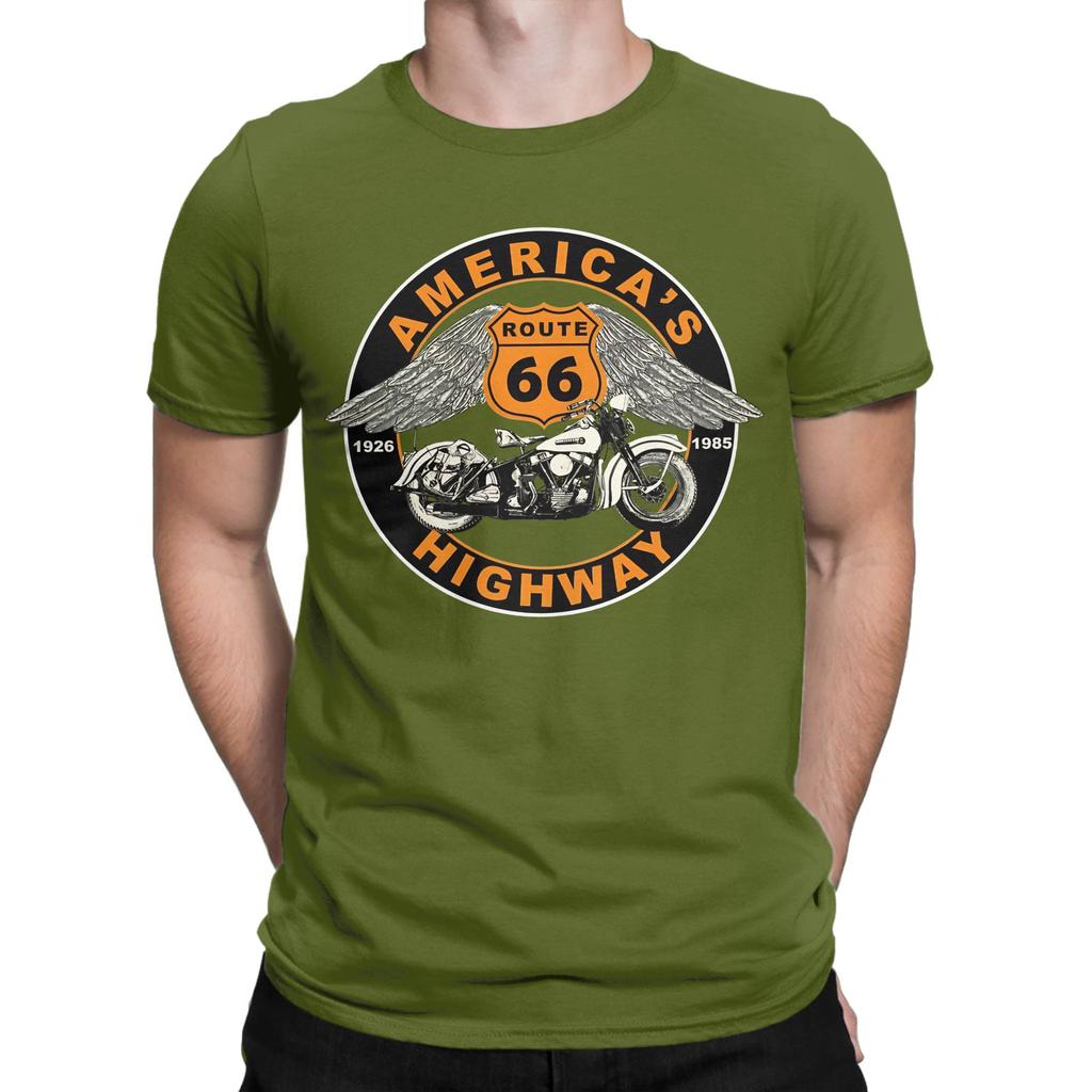 Route 66 Americas Highway Classic Funny 100 Cotton Tshirt Route 66 Tops Tees For Unisex