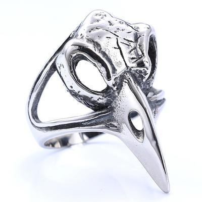 S925 Silberring Wikinger Mythologie Krähenschädelring