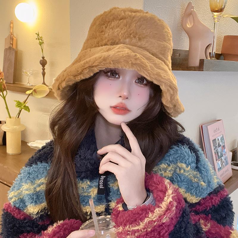 Keep warm and show your face Small fisherman hat Children's personality Versatile basin hat Trend ear protection Bucket hat