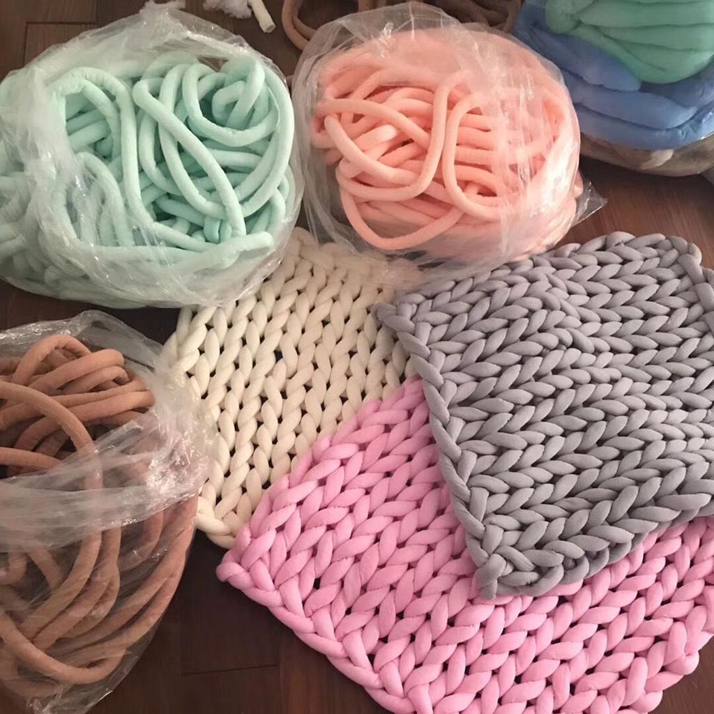 6pcs Chunky Chenille Yarn Bundle - Super Bulky Soft DIY Knitting Crochet Yarn for Blankets (1.5kg Total) Make Giant Throws Pillows