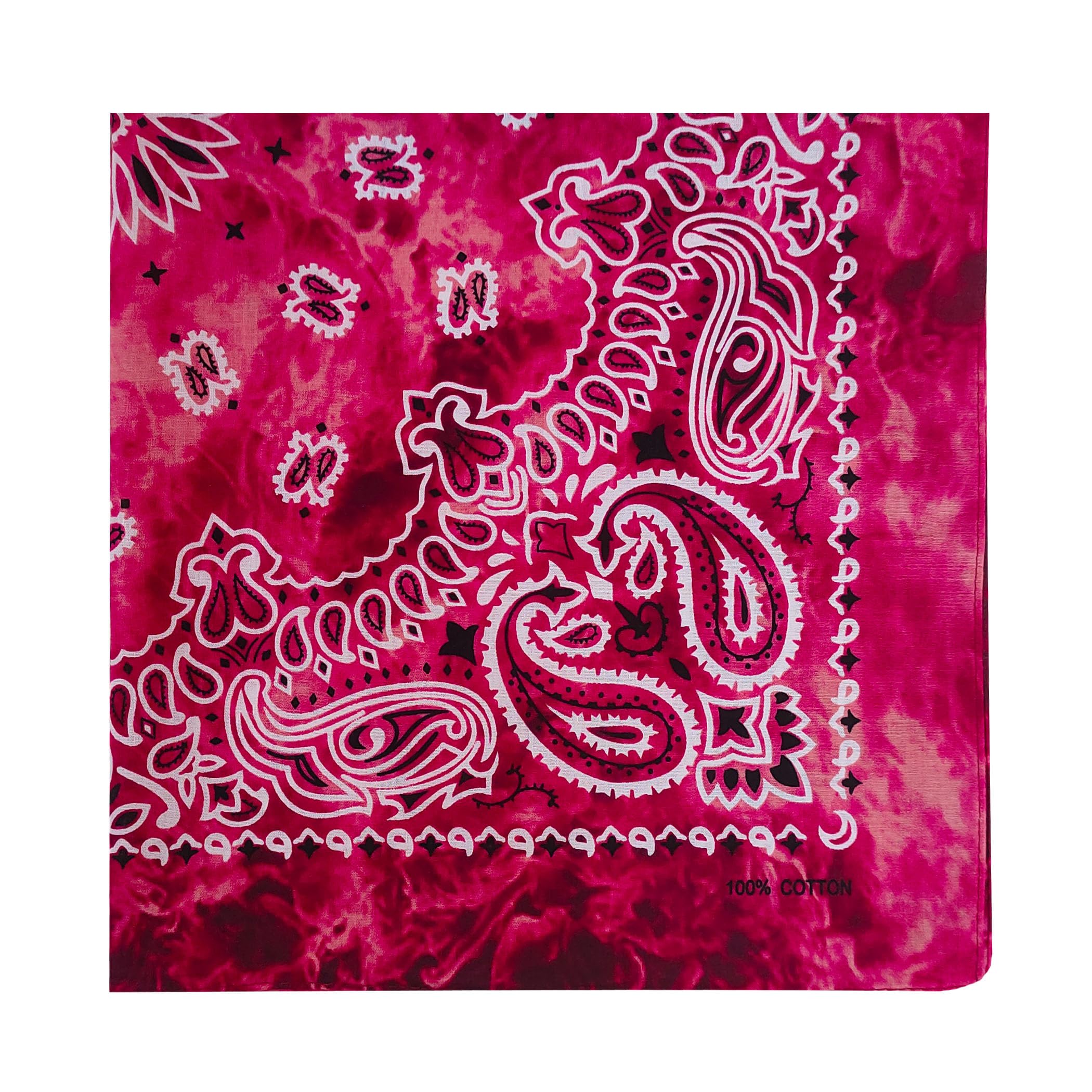 

kakatrend bandana paisley 100% cotton tie-dye red adult stylish handkerchief cotton bandanna unisex durag large men red 55cm x 55cm