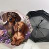 1pc Dachshund Floral Portrait Umbrella with Plastic Handle,Suitable for All Seasons Home Travel Outdoor UmbrellaDD299