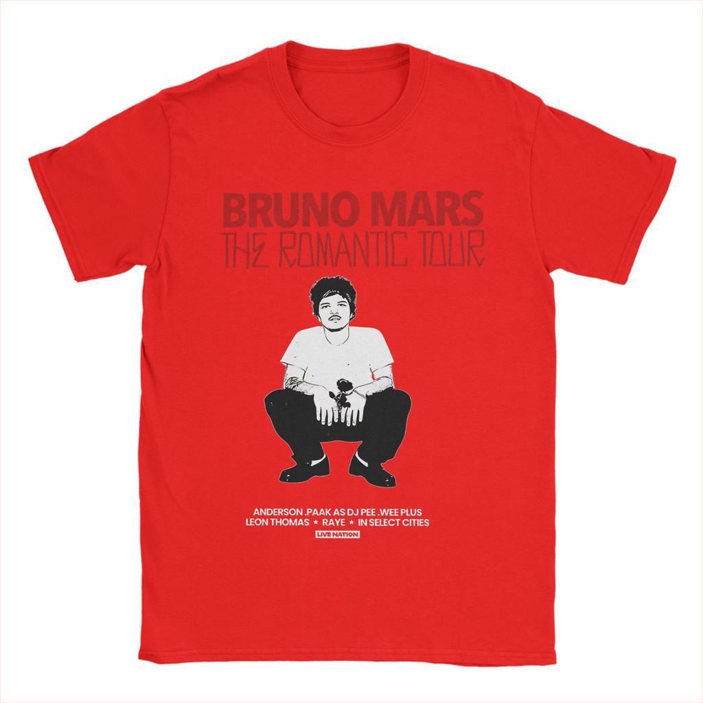 Bruno Mars The Romantic Tour TShirt Unisex  Vintage Pure Cotton Tees Round Neck Short Sleeve T Shirts Plus Size Tops