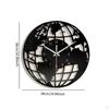 Acrylic Wall Clock with World Map Pattern, Movement, Silent, No Ticking, Home Decoration for Dining