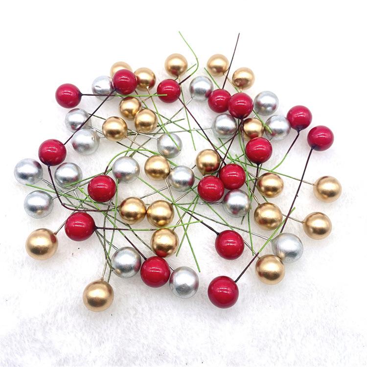 Christmas Tree Ornaments: Red, Golden, Silver Berries (8mm) & Macaron Color Foam Berries (15mm)