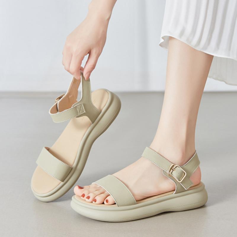 

Спортивні сандалі на товстій підошві для літа, універсальні, зносостійкі, пляжне взуття на м якій підошві для жінок 37 зелений