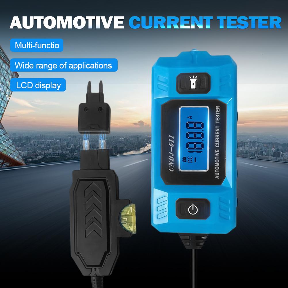 Tester di Guasti per Auto Display LCD Tester di Corrente per Fusibili Automobilistici Massimo 48V Strumento di Test per Guasti Circuiti Fusibili a Lama