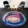 ~O~Simple Abstract Round Rug for Living Room & Bedroom – Non-Slip Machine Washable Home Decor Carpet