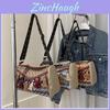 Chic Adjustable Shoulder Bag With Stylish Fringes And Elegant Diamond Pattern For Women