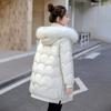 NEW Women's Glossy Down Cotton  Jacket Winter New Fur Collar Hooded Coat Female Warm Parkas Fashion Casual Loose Long Overcoat