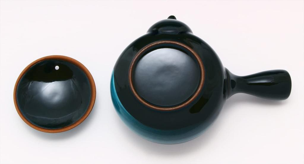 Kakuni Mino Ware Relaxing Teapot, Emerald Green (with Strainer), Approx. 390ml Capacity, Perfect for Green Tea and Japanese Tea, Made In Japan, K11244