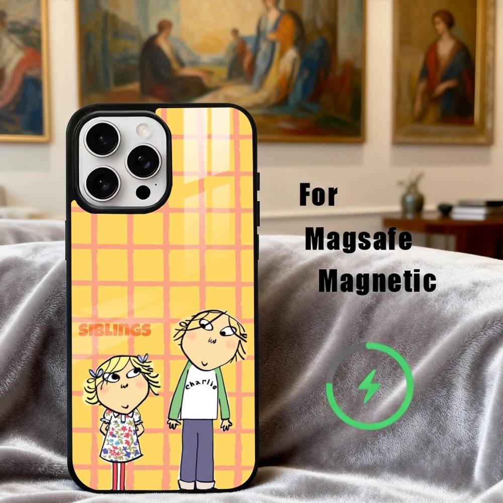 Custodia per Telefono C-Charlie-E e L-Lola-A Per iPhone17,16,15,14,13,12,11 Plus,Per Copertura di Ricarica Wireless Magnetica