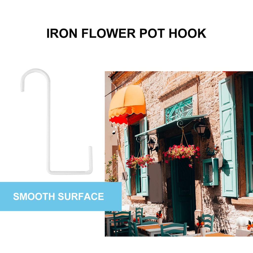 6Pcs Hanging Flower Hook Set Metal Flowerpot Hooks for Plants Wall Mounted Rust Resistant for Home Garden Patio Balcony