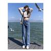 Wide Leg Jeans for Women Retro High Waisted Straight Leg Pants Jeans Adjustable Waist Circumference