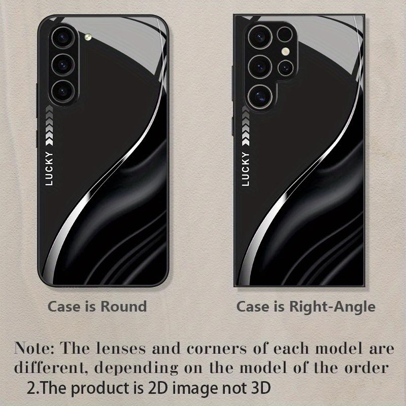 Lucky Ripple Pattern Glass Phone Case Suitable for Samsung Galaxy S26 S25 S24 S23 S22 S20 FE/Ultra/Plus Anti Drop Back Cover