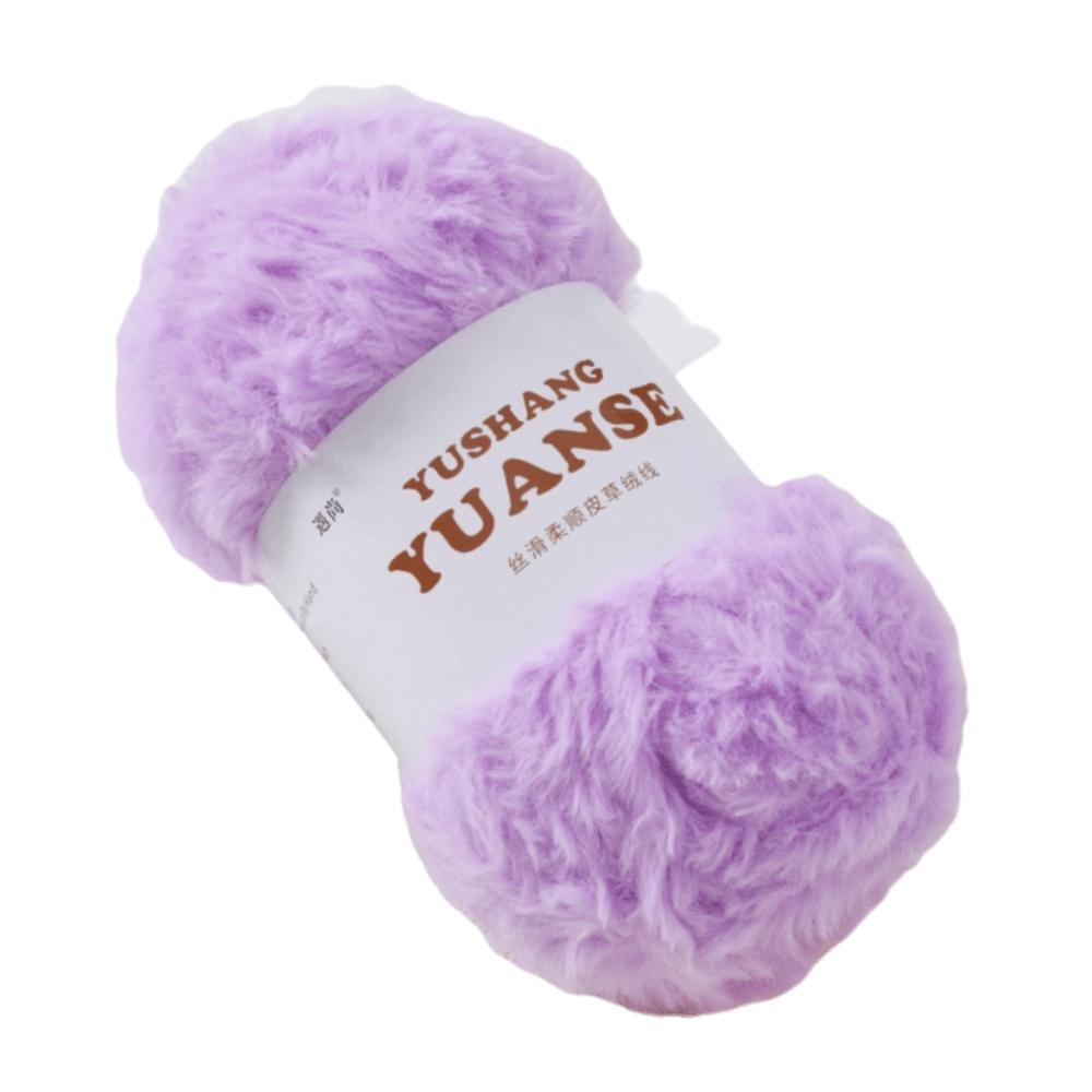 100G/Ball Solid Color Faux Fur Yarn Soft Plush Mink Wool Yarn  Hat Scarf Making