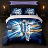 Set Biancheria da Letto Personalizzato con Nome Lionel Messi 1 Copripiumino+2 Federe Logo Calcio Regalo Personalizzato per Occasioni Speciali Decorazione Camera da Letto